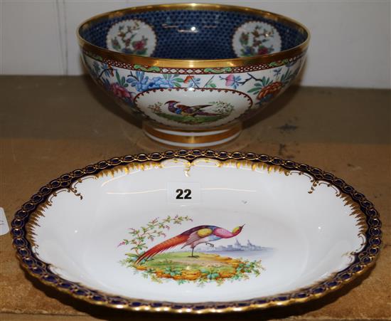 A Copeland Spode bowl and a similar dish